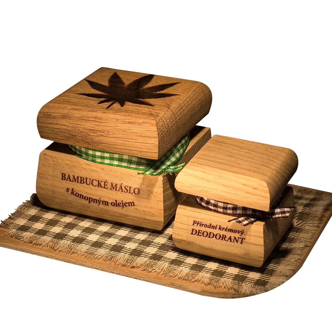 Bambucké tělové máslo Konopí 50 ml + Krémový deodorant Nature 15 ml - Santalové dřevo