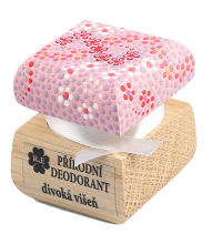 Přírodní krémový deodorant Divoká višeň s ručně malovaným víčkem - růžová 15 ml