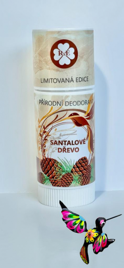 RaE přírodní kosmetika - PŘÍRODNÍ DEODORANT BIO BAMBUCKÉ MÁSLO S VŮNÍ SANTALOVÉ DŘEVO 25 ML + Kolibřík